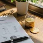 Gold coins next to a retirement account statement, representing a Gold IRA